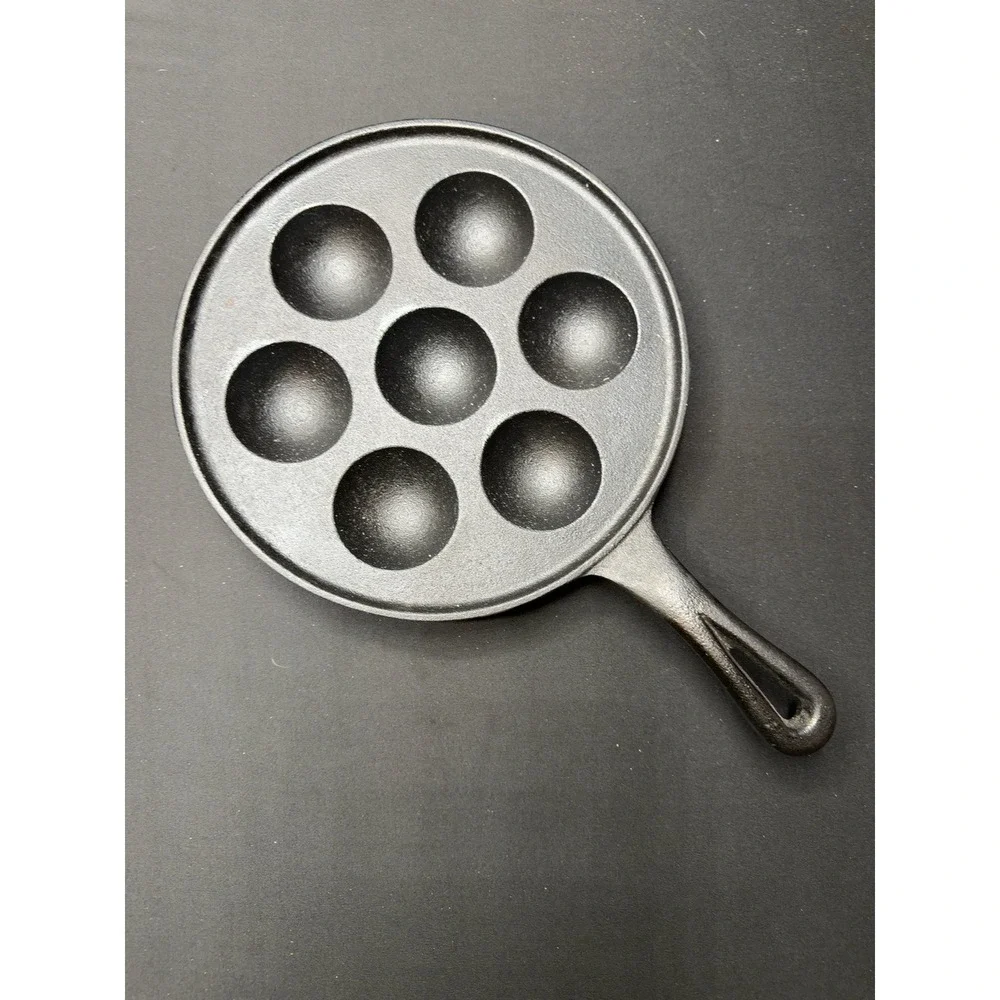 Camp Chef CIAS7 Cast Iron Aebleskiver Pan 7 Hole Danish Pancake Puff Skillet